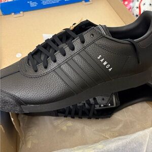 Adidas Samoa Black Leather Sneakers